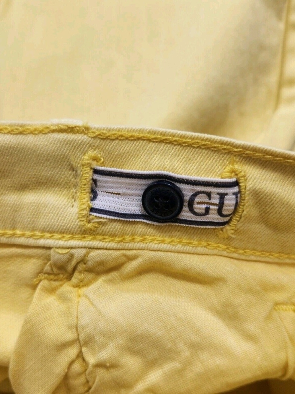 Guess Boys Shorts Size 6 Bright Yellow Cuffed Smart Organic Cotton NWT 30 - Picture 6 of 9